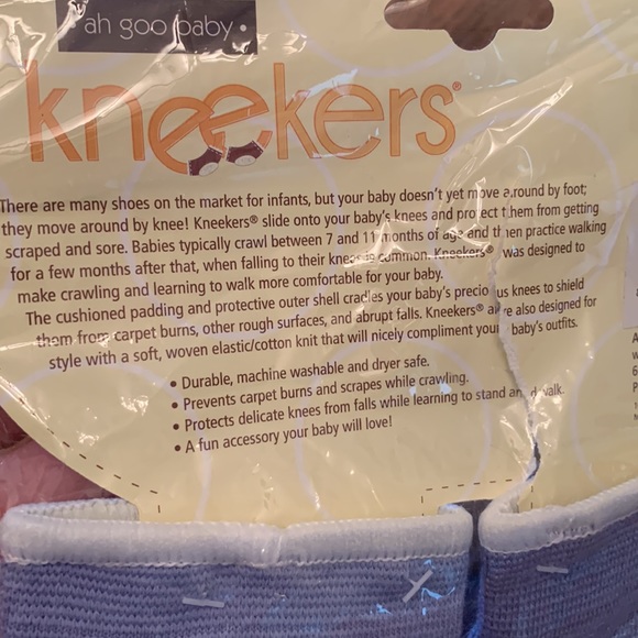 New Ah Goo Baby Kneekers - Baby Knee Pads - blue with frog NWT - Picture 3 of 7